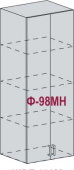 ВП 609М Каркас верхнего шкафа-пенала (Для столешниц 38 мм) (БЕЛ)