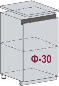 Н 500G Каркас нижнего шкафа (СЕР)