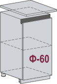 Н 450G Каркас нижнего шкафа (СЕР)