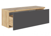 YourHouse Гостиная Тумба подвесная ТМЯ-1200(2 ящ/1 ф) Кор-Дуб Крафт золотой, фас МДФ-Графит Софт мат
