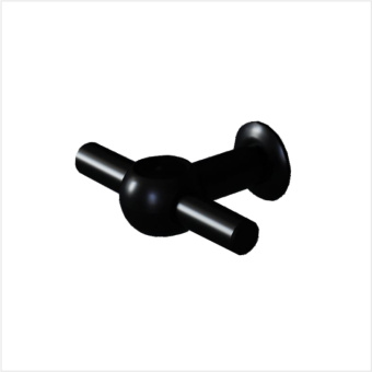 М0045 Ручка-кнопка FM-124 000 черный глянец №10. К