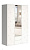 Шкаф Шарм с зеркалом 1350*2100*500 (3 двери+2 ящика (Белый/Белый (МДФ)